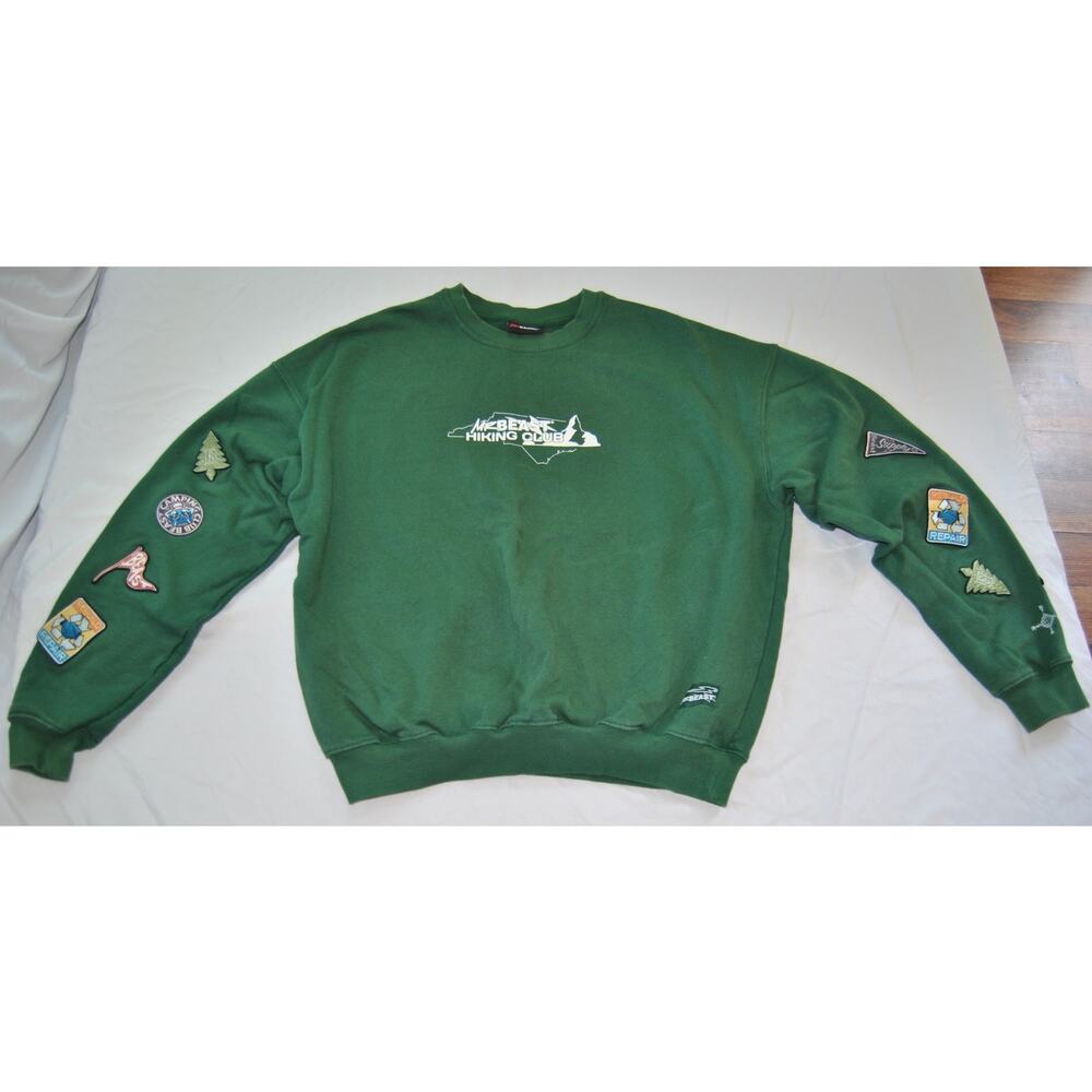 Mr.Beast Hiking Club Green Crewneck Sweater w/ Patches Large